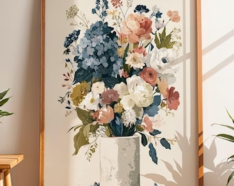 Funny Bathroom Poster | Toilet Paper Flowers Print | Floral Bouquet Wall Art | Bathroom Decor