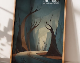 Póster de The Road / Arte paisajístico postapocalíptico / Ilustración del libro de Cormac McCarthy / Impresión de arte mural literario minimalista
