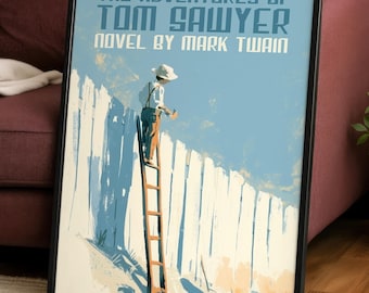 Tom Sawyer Poster | Mark Twain Literary Print | Classic American Literature Wall Art | Book Lover Decor
