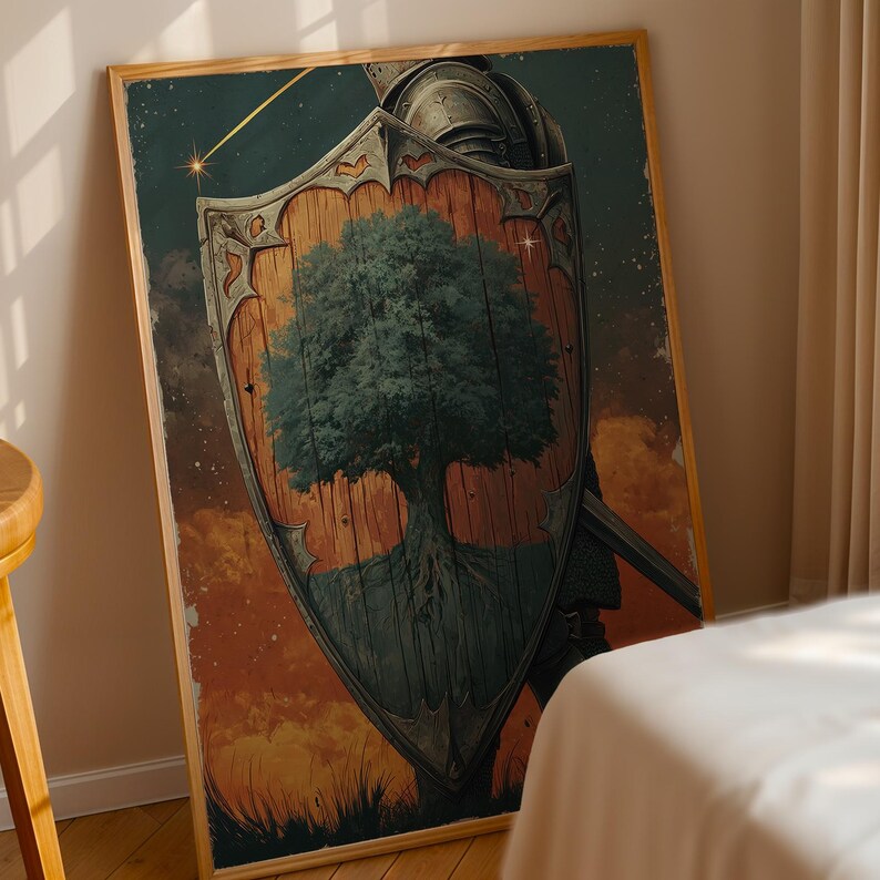 A Knight of the Seven Kingdoms Poster | Knight Shield Tree Art ...