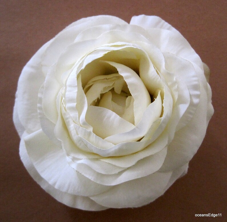 3.5/" White Cream Lily Silk Flower Brooch Pin Hat,Scarf