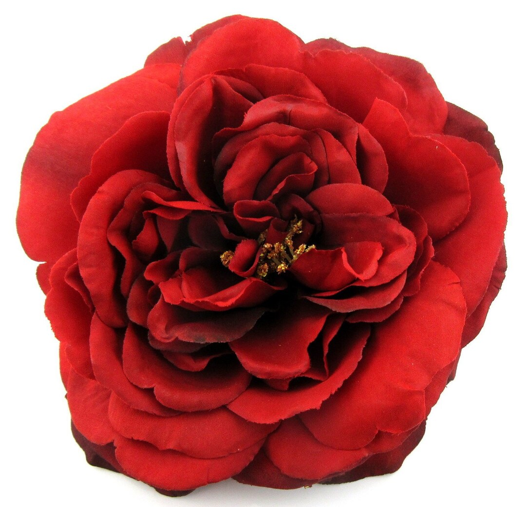 Romantic Red 5.5 Silk Sophia Rose Flower Hair Clip Pinup - Etsy