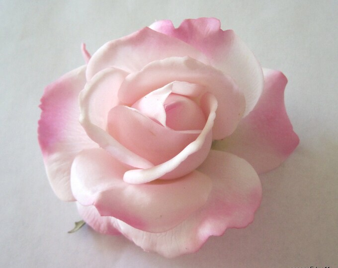 Romantic Ivory Pink Real Touch Silk Rose Flower Hair Clip Etsy