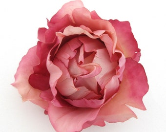 4" Dusty Pink Bourbon Rose Silk Flower Hair Clip