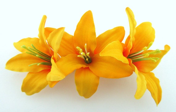 Hair Accessory 3 1//2/" Purple Lily Silk Flower Hair Clip Bridal Party,Luau