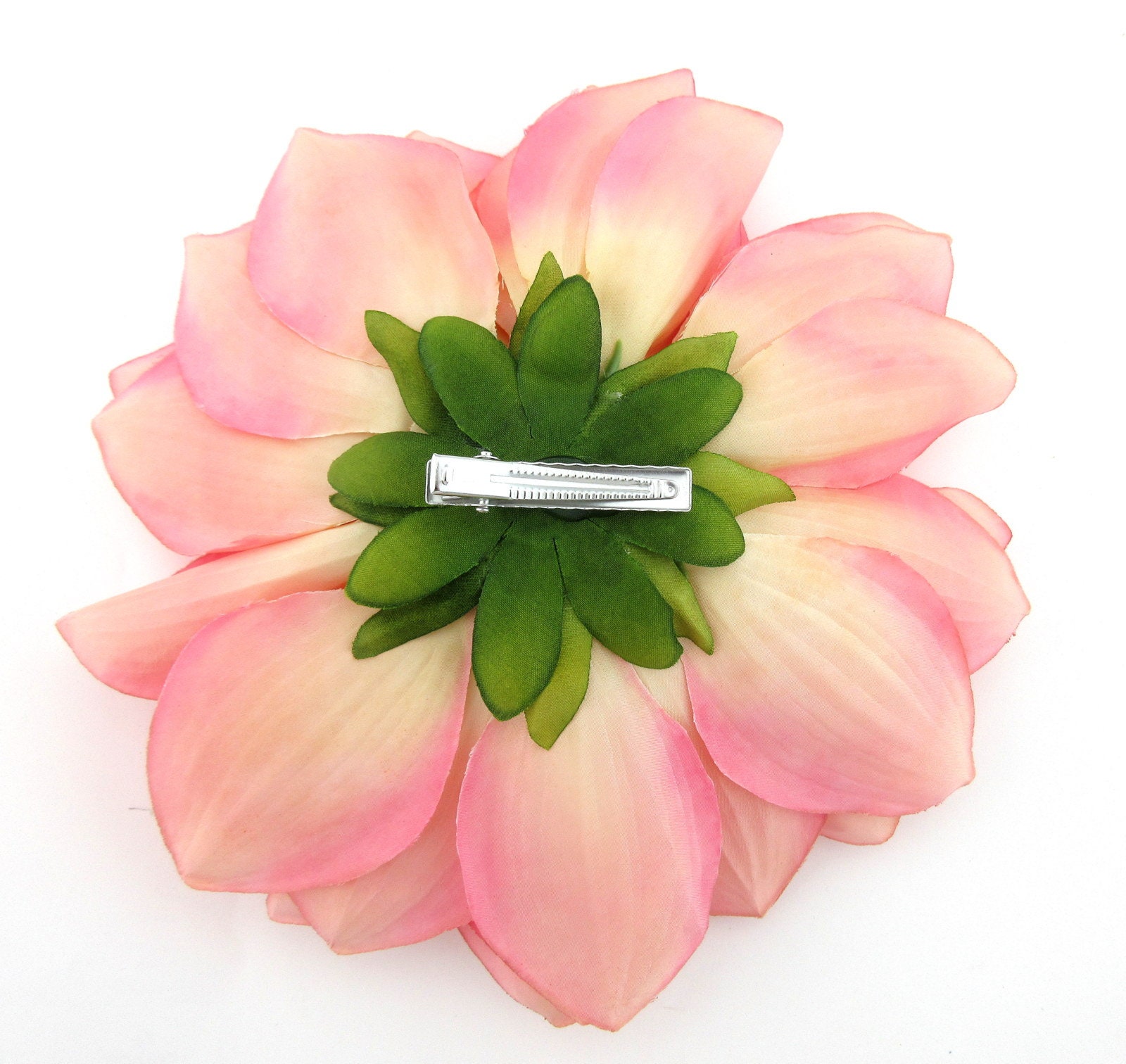 Large Cream White Lavender Dahlia Silk Flower Hair Clip Etsy