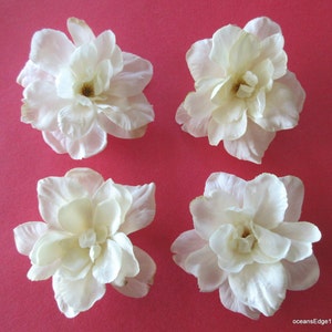 Lot de quatre pinces à cheveux fleur de pommier blanc crème, 2,5 pouces chacune, épingle, Coiffure haute, mariage