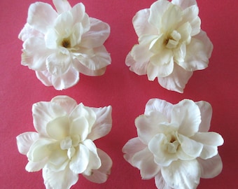 Four Cream White Apple Blossom Hair Clip Lot, 2.5" each,Pin Up,Updo,Bridal