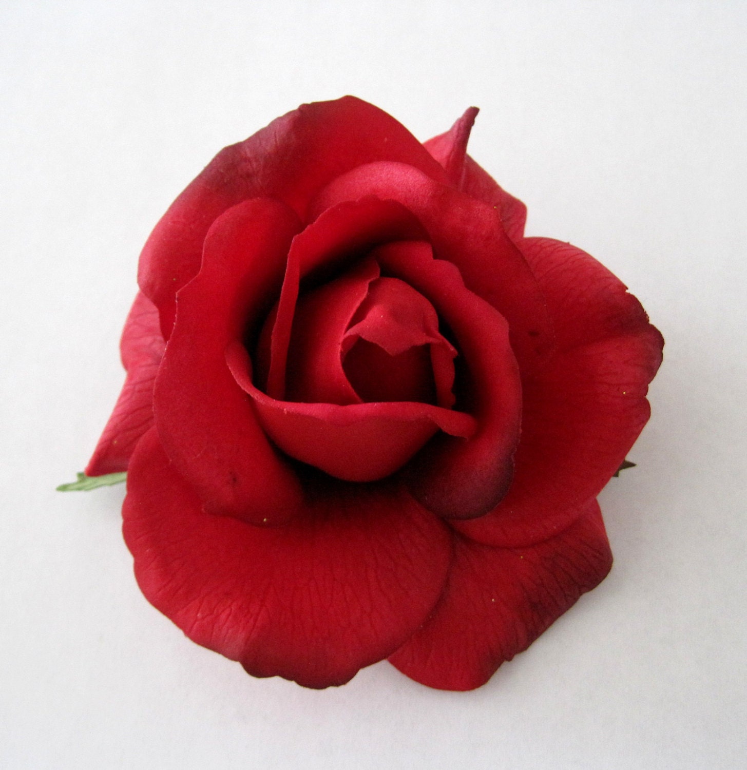 Romantic Deep Red Real Touch Rose Poly Silk Brooch Pin Etsy