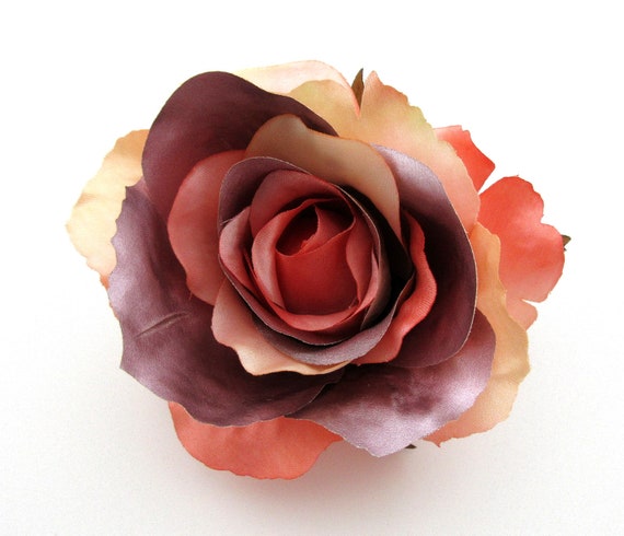 Bridal Large 4 1//2/" Turquoise Silk Rose Flower Brooch Pin Wedding,Dance Prom