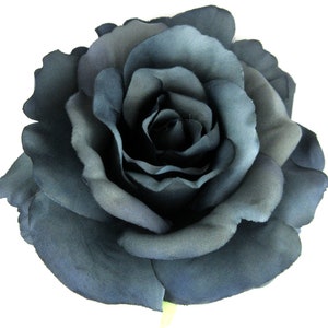 5 Brushed Indigo Blue Gray Silk Rose Flower Brooch Pin - Etsy