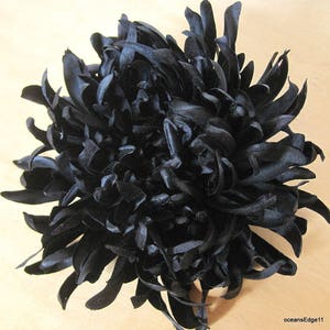 Jumbo Black Mum Artificial Flowers, Silk Flower With or Without