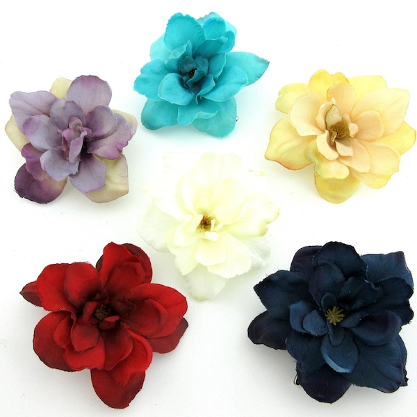 Six Apple Blossom Silk Flower Hair Clip Multi Color Lot