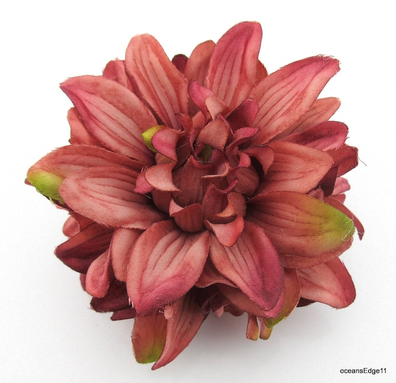 Full 5.5 Light Pink /& Cream Rose Silk Flower Brooch Pin with Locking Bale