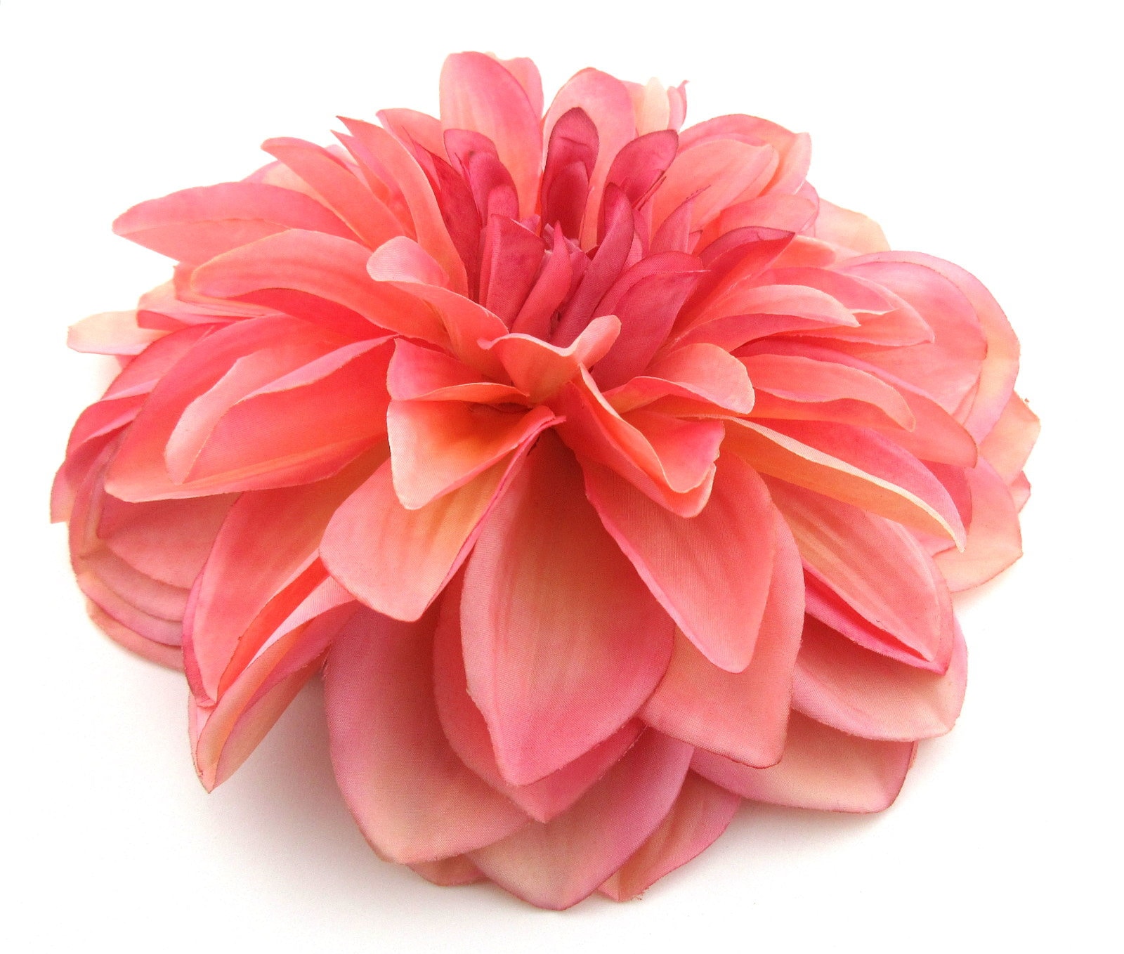 Large Pink Cream Dahlia Silk Flower Brooch Pin 7 Dinner Etsy