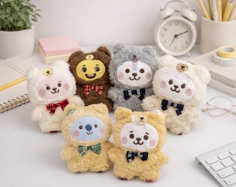 Bangtan BT21 Plush Toy Set Cute Bear Doll | BTS BT21 Plushies Kawaii Stuffed | Koya Chimmy Tata Cooky RJ Mang Shooky Gift | Kpop ARMY Gift