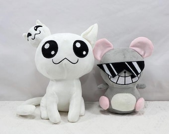 Mewgenics Radical Rat & Stacy Plush Toy Set Cute Indie Game Plushies Soft Stuffed Animal Gift Kawaii Collectible Gamer Gift