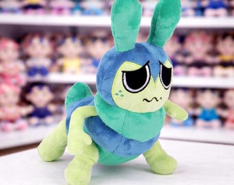 Squirm Dandy’s World Worm Plush Cute Green Blue Bug Plushie Soft Stuffed Animal Dandys World Toy Kawaii Creature Plush Gift