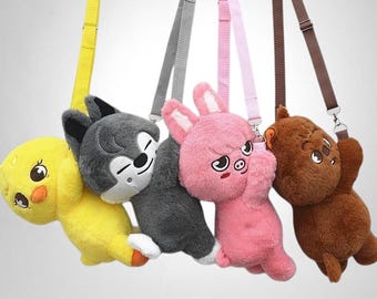Stray Kids SKZOO Plush Crossbody Bag Wolf Chan Leebit Dwaekki Jiniret Han Quokka Bbokari Puppym FoxINy Kpop Cute Shoulder Bag