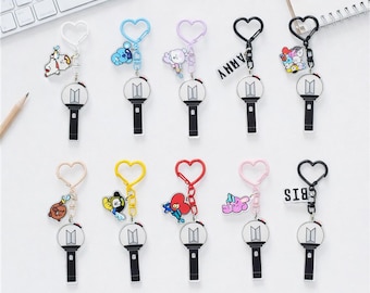 BTS Bulletproof Bomb BT21 Keychain | Bangtan Boys BT21 Acrylic Keyring | Koya Chimmy Tata Cooky RJ Mang Shooky Gift | Kpop ARMY Gift