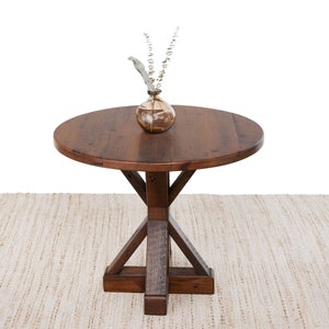 36&quot; Round Reclaimed Wood Round Table, Barnwood Kitchen Table, Dining Table, Entry Way Table, Foyer Table
