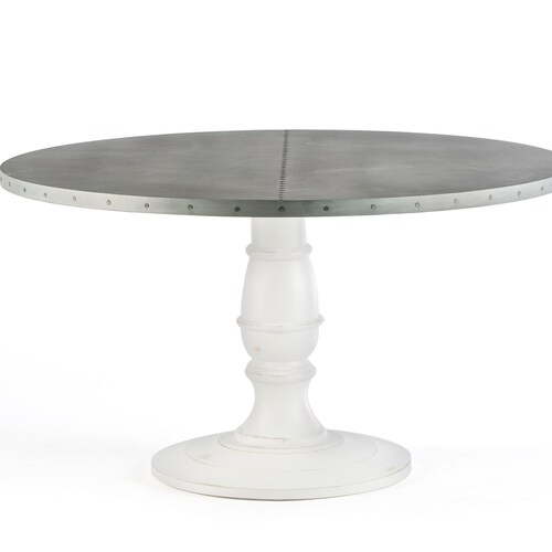 Providence Round Zinc Top Dining Table Zinc Table Zinc Etsy