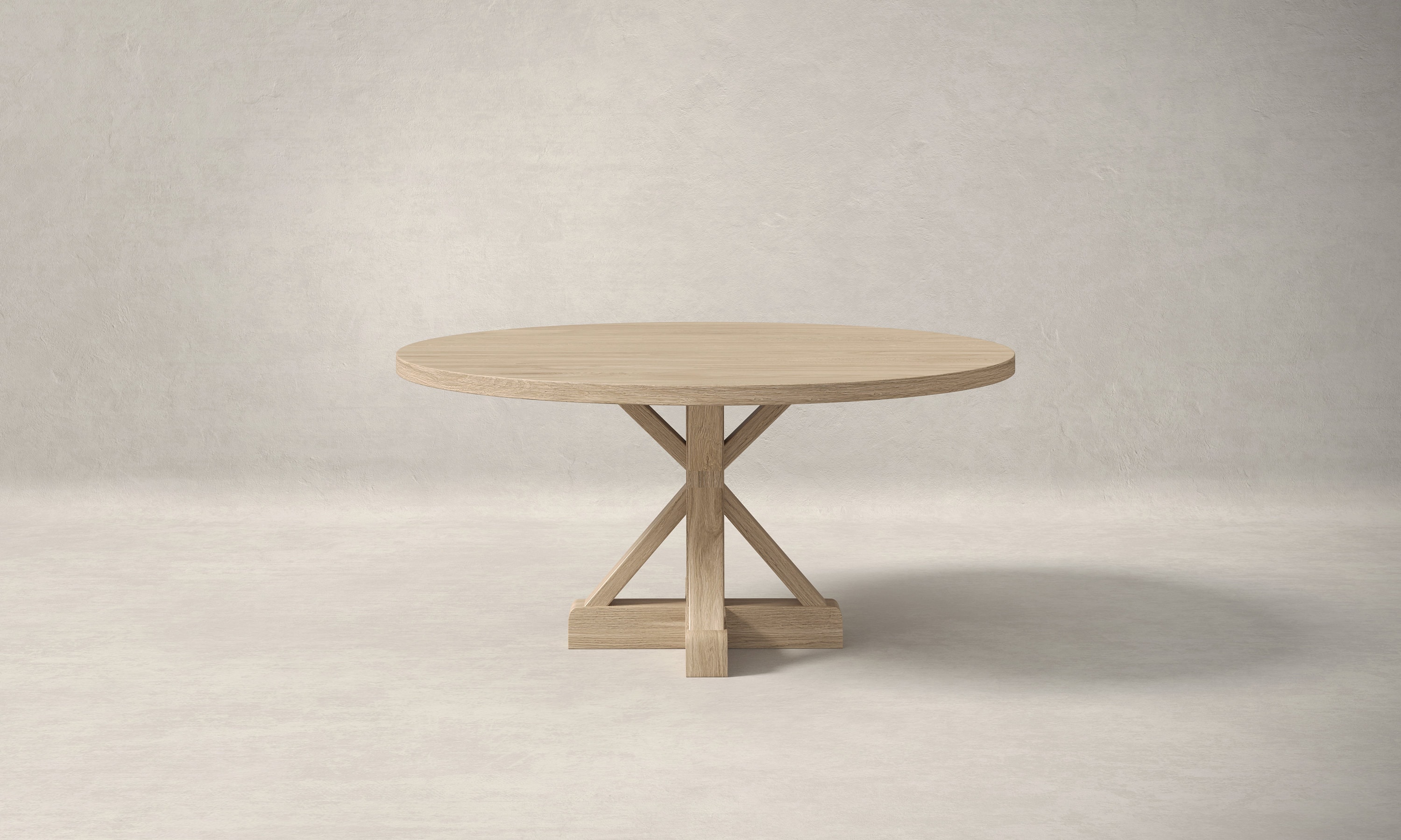 Round White Oak Dining Table, Pedestal Base - Etsy