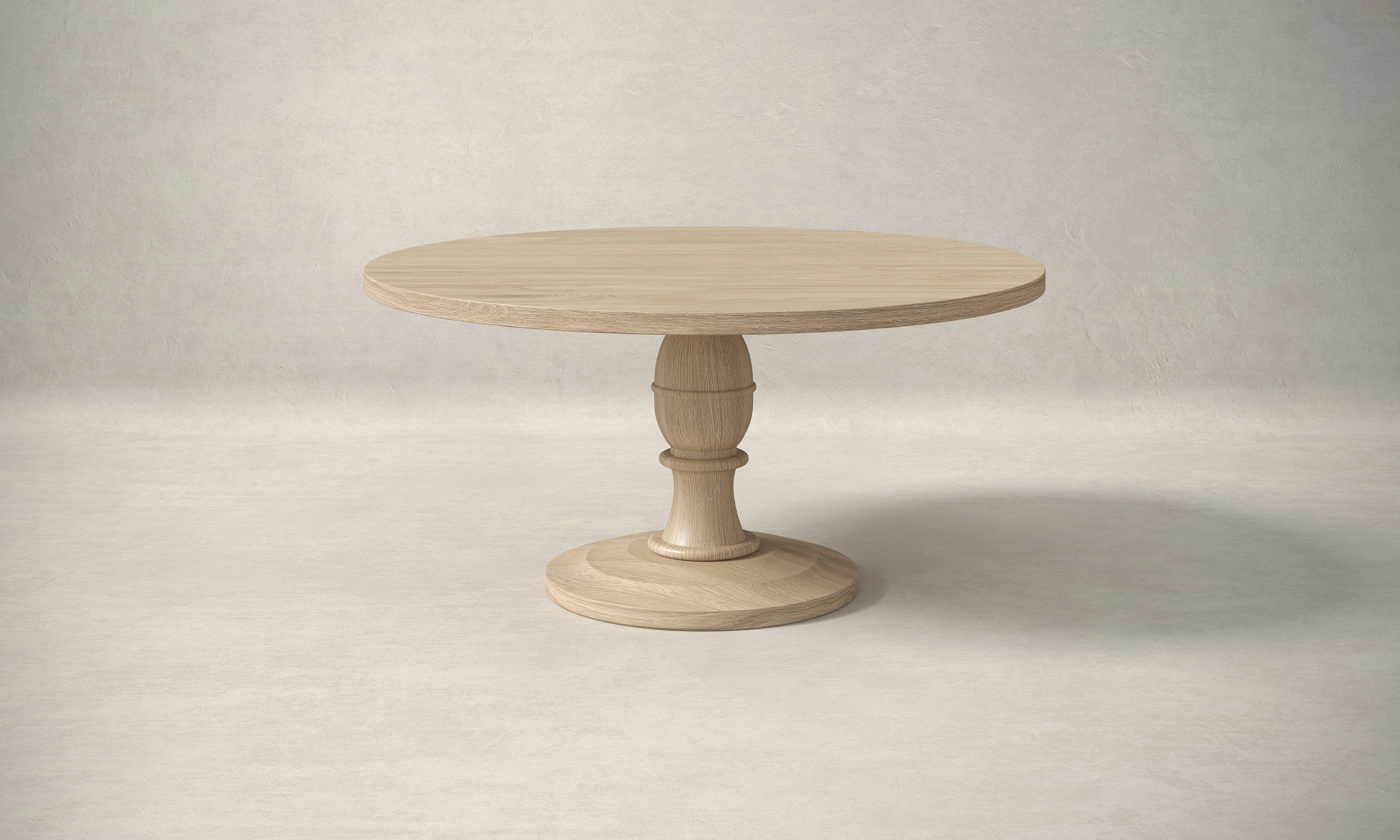 Round White Oak Dining Table, Pedestal Base - Etsy