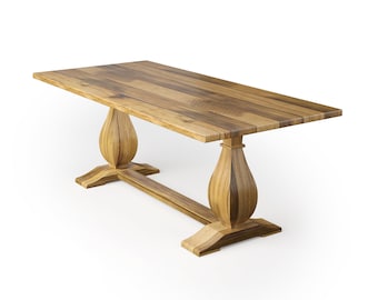 Dutch Trestle Wood Dining Table