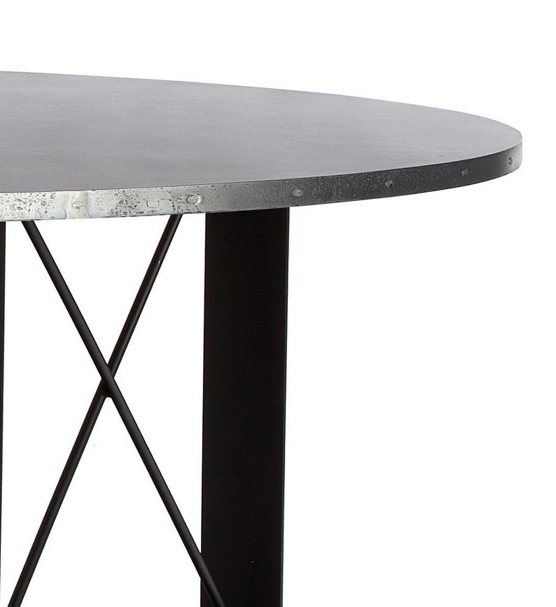 The SOHO Oval Zinc Top Dining Table With Metal Base Zinc Etsy