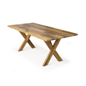 X Base Wood Dining Table