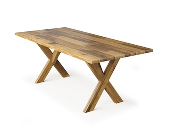 X Base Wood Dining Table