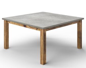 Square Zinc Top Dining Table, 4 legged