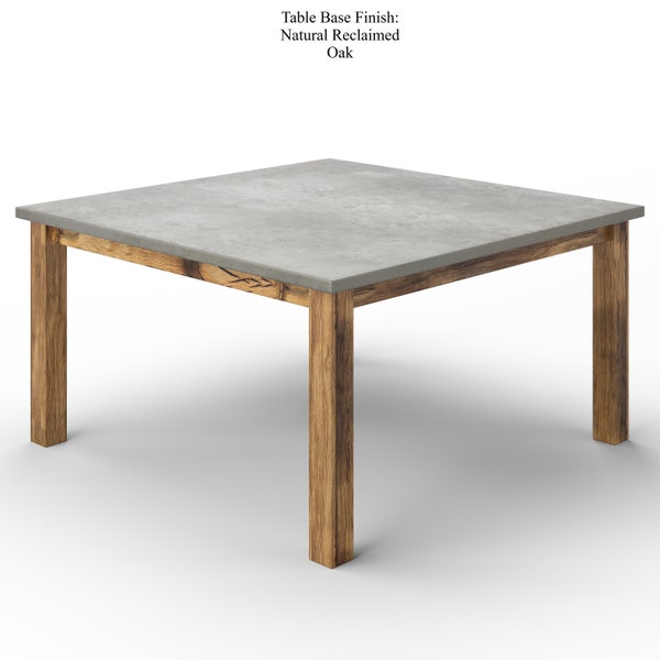 Square Zinc Top Dining Table, 4 legged