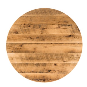 Round Reclaimed Wood Dining Table, Pedestal Base image 2