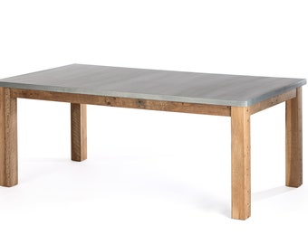 Zinc Top Dining Table, 4 Legged Farmhouse Table