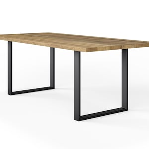 The Maddox Wood Top Table - Wood Top Dining Table - Wood Top Steel Base - Rectangular Table - Conference Table - Reclaimed Wood Top Table