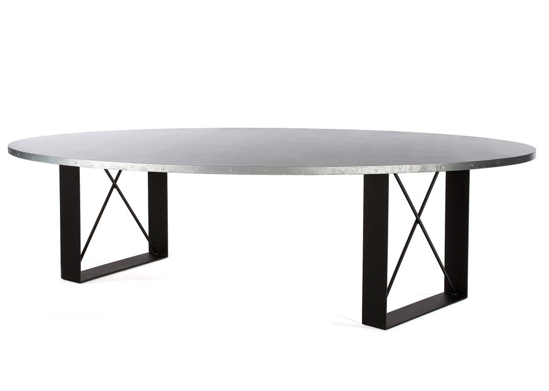 Oval Zinc Top Dining Table - Etsy