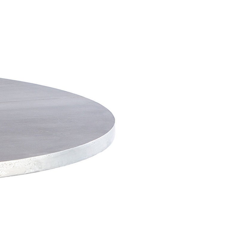 Round Zinc Top Pedestal Dining Table image 4