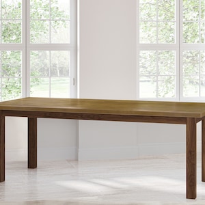 Brass Top Dining Table, 4 legged dining table, Shaker Style Dining Table