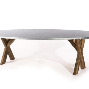 Oval Zinc Top Dining Table - Etsy
