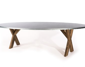 Oval Zinc Top Dining Table