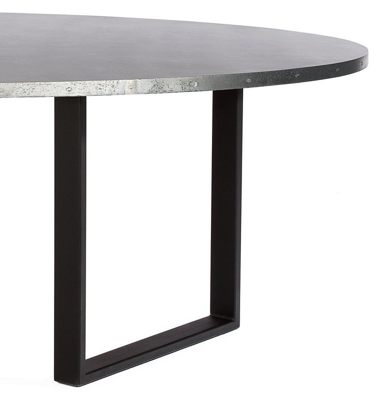 The Maddox OVAL Zinc Top Dining Table With Metal Base Zinc Etsy