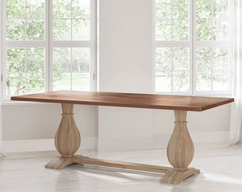 Copper Top Dining Table, Copper Table Trestle Base, Copper Table, Copper Top Table, Copper Kitchen Table