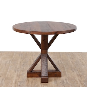 36" Round Reclaimed Wood Round Table, Barnwood Kitchen Table, Dining ...