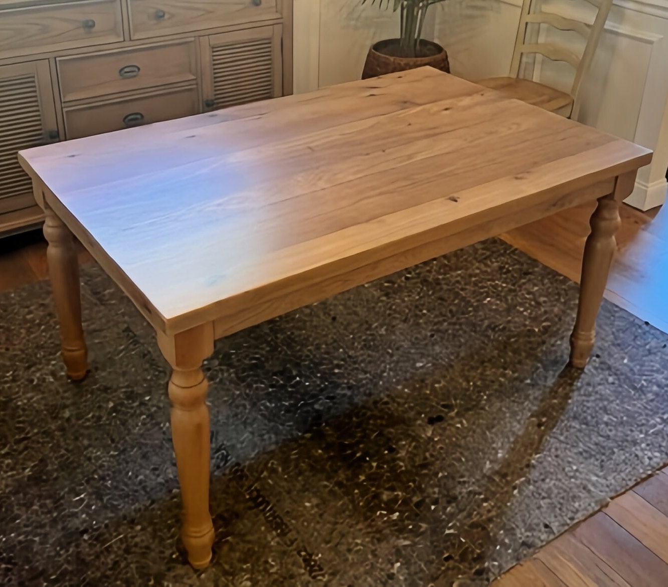 Solid Reclaimed Oak Dining Table, Rustic Barnwood Kitchen Table - Etsy