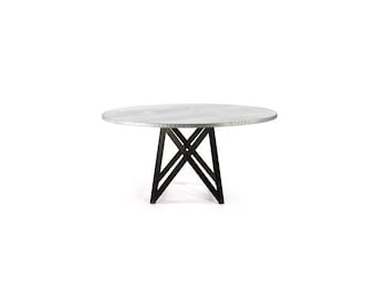 Round Zinc Top Dining Table