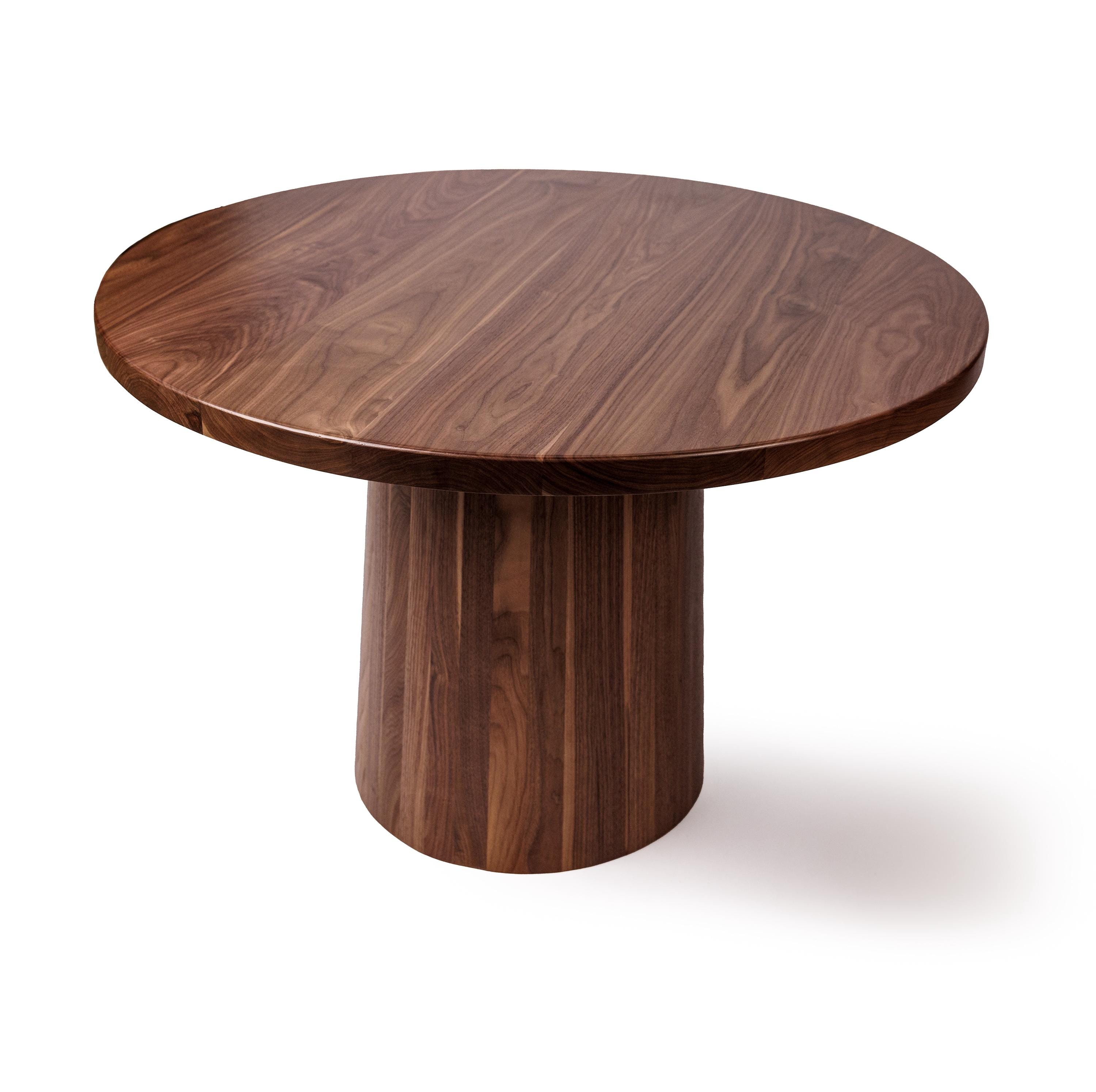 Round Black Walnut Dining Table, Solid Wood Pedestal Base - Etsy