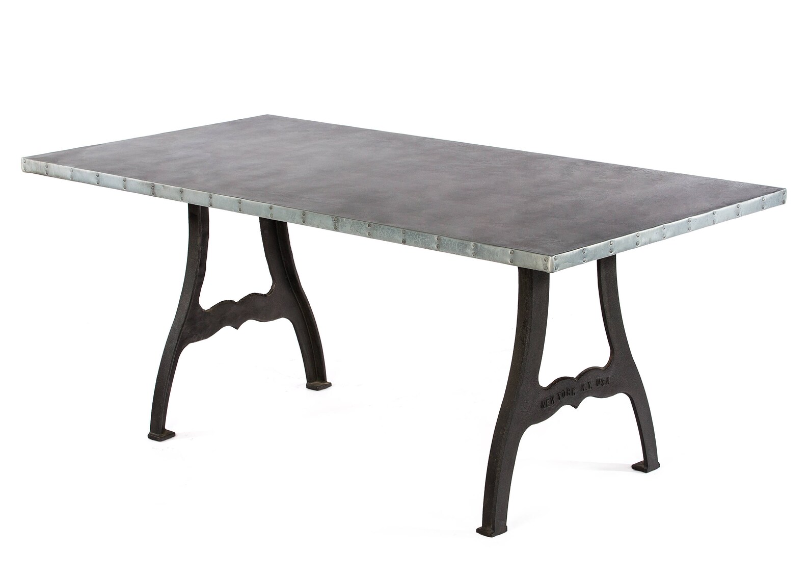 The Williamsburg Zinc Top Dining Table With Metal Base Zinc Etsy