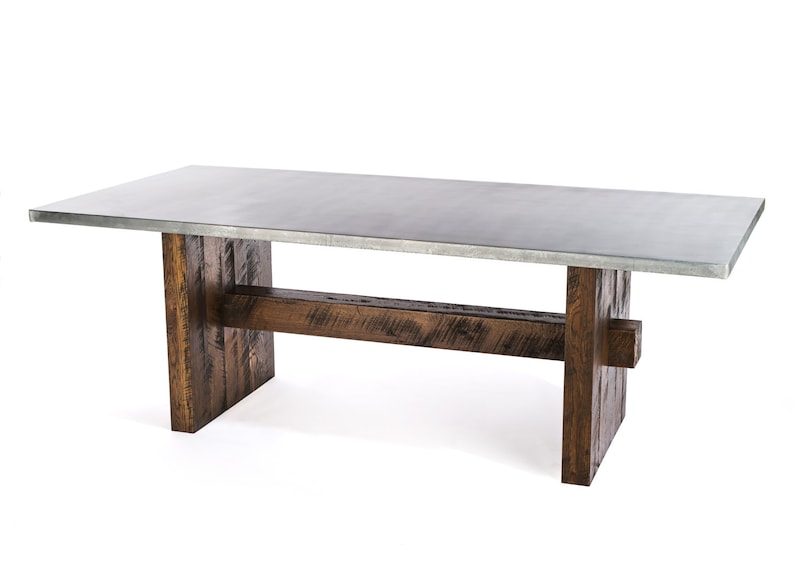 The Redford Zinc Top Dining Table Zinc Table Zinc Dining Etsy
